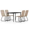 vidaXL 5 Piece Garden Dining Set Oak