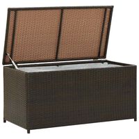 vidaXL Garden Storage Box Poly Rattan 100x50x50 cm Brown, brown vidaXL Garden Storage Box Poly Rattan 100x50x50 cm Brown