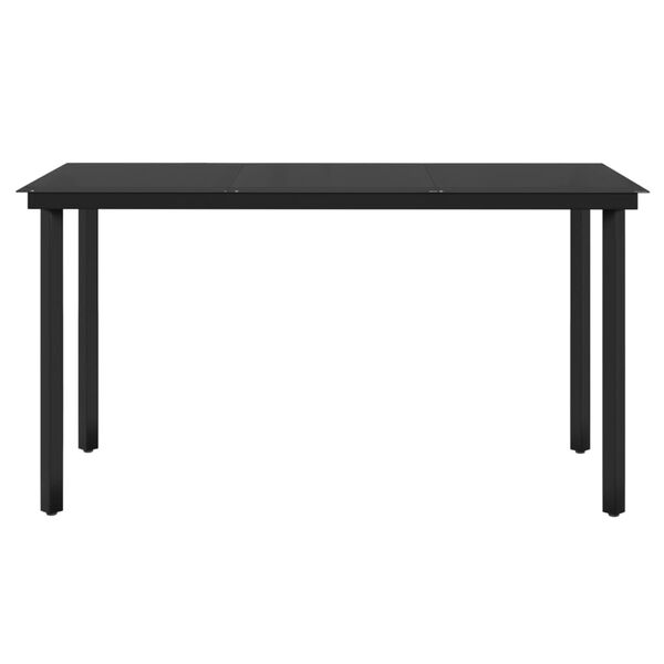 vidaXL 7 Piece Garden Dining Set with Cushions Black