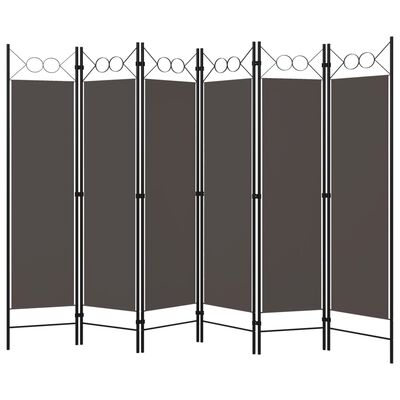 vidaXL 6-Panel Room Divider Anthracite 240x180 cm, anthracite vidaXL 6-Panel Room Divider Anthracite 240x180 cm