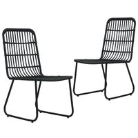 vidaXL Garden Chairs 2 pcs Poly Rattan Black, black vidaXL Garden Chairs 2 pcs Poly Rattan Black