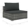 vidaXL 9 Piece Garden Lounge Set with Cushions Poly Rattan Grey