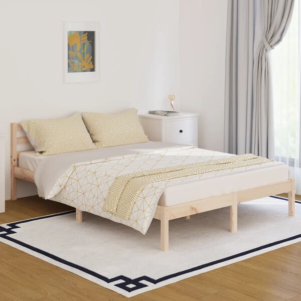 vidaXL Bed Frame without Mattress Solid Wood Pine 140x200cm