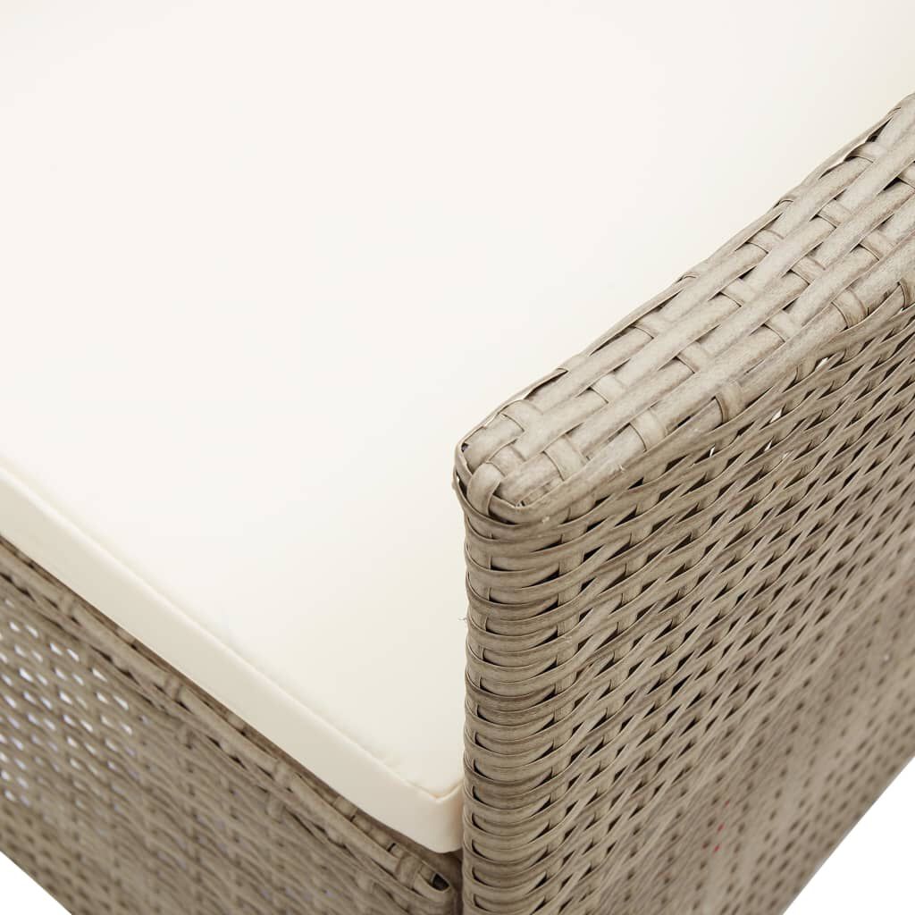 vidaXL Outdoor Chairs 2 pcs with Cushions Poly Rattan Beige