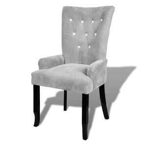 vidaXL Armchair Silver Velvet