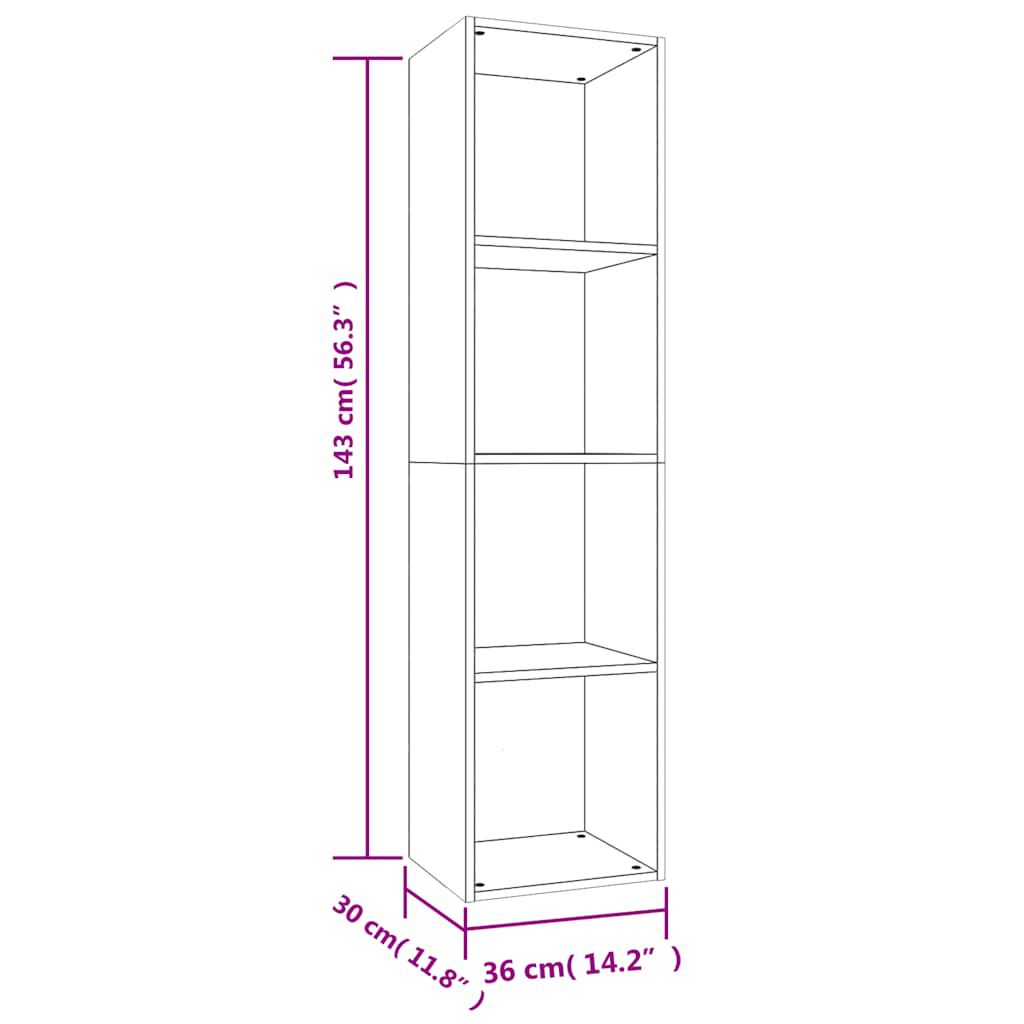 vidaXL Book Cabinet/TV Cabinet Sonoma Oak 36x30x143 cm Engineered Wood