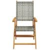 vidaXL Reclining Garden Chairs 4 pcs Grey Poly Rattan and Solid Wood