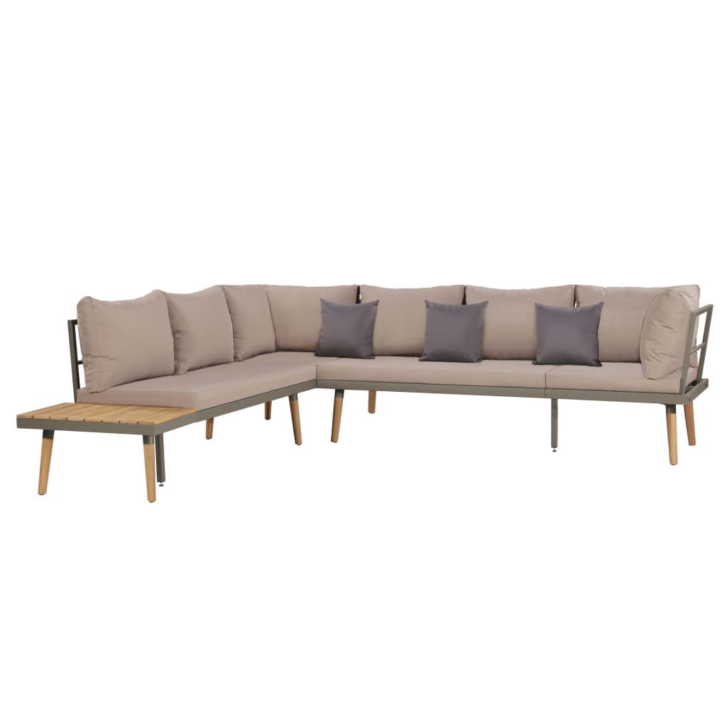 vidaXL 4 Piece Garden Lounge Set with Cushions Solid Acacia Wood Brown