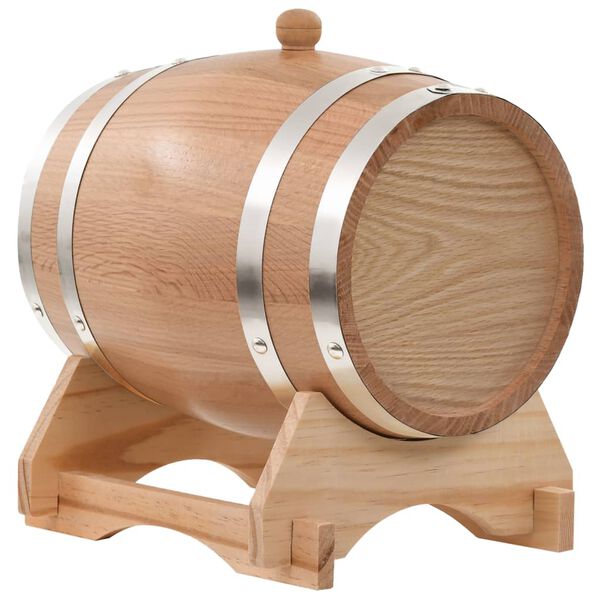 vidaXL Wine Barrel with Tap Solid Oak Wood 6 L