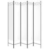 vidaXL 5-Panel Room Divider White 200x200 cm Fabric