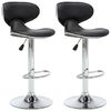 vidaXL Bar Stools 2 pcs Black Faux Leather