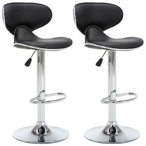 vidaXL Bar Stools 2 pcs Black Faux Leather
