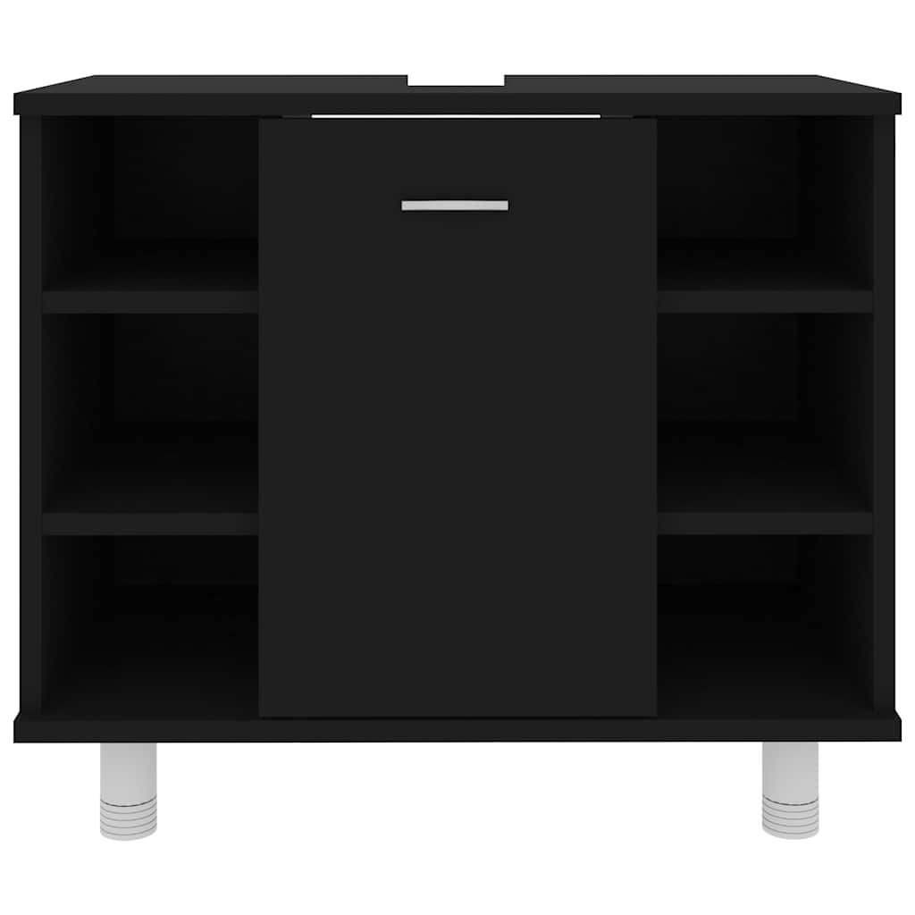 vidaXL Bathroom Cabinet Black 60x32x53.5 cm Engineered Wood