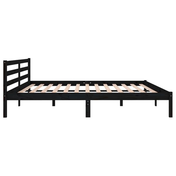 vidaXL Bed Frame without Mattress Solid Wood Pine 200x200cm Black