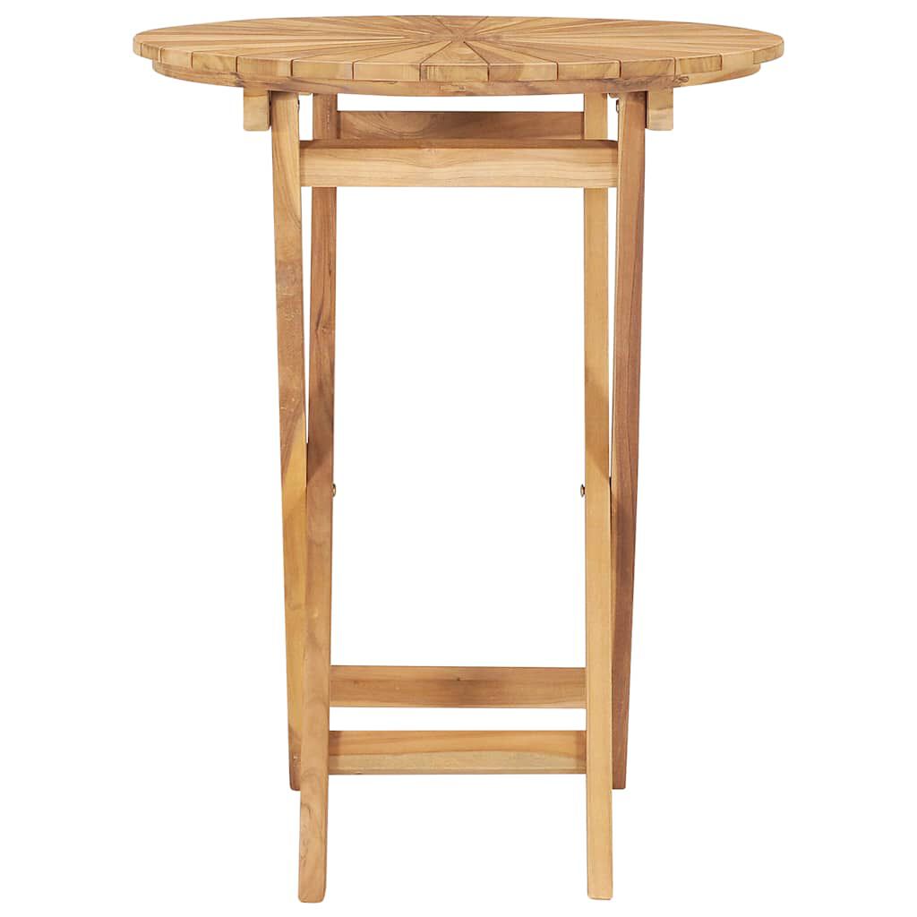 vidaXL Folding Garden Table Ø 60 cm Solid Wood Teak