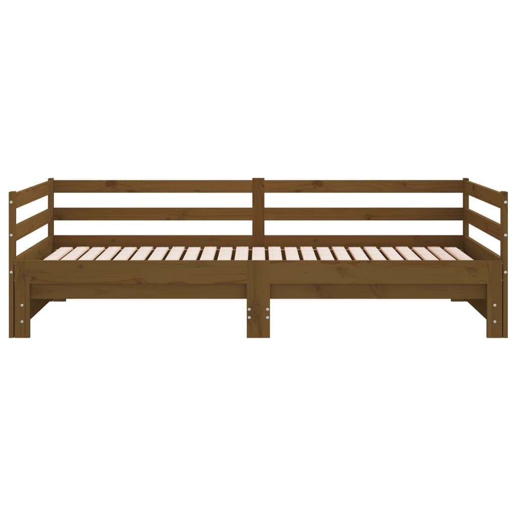 vidaXL Pull-out Day Bed without Mattress Honey Brown 2x(90x200)cm