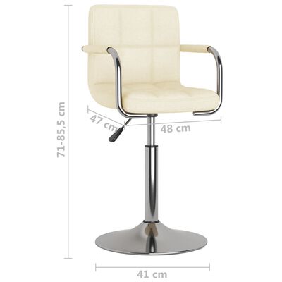 vidaXL Bar Stool Cream Fabric, cream vidaXL Bar Stool Cream Fabric