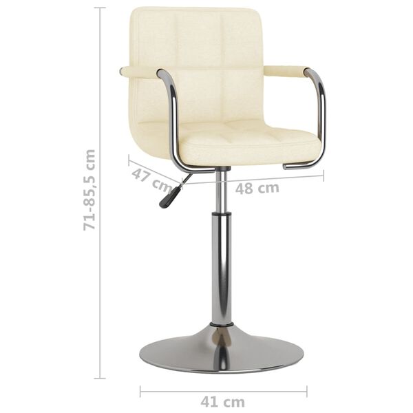 vidaXL Bar Stool Cream Fabric