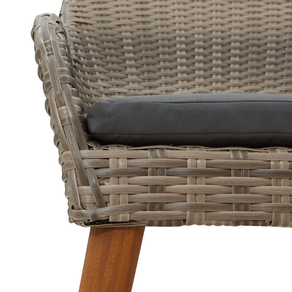 vidaXL Outdoor Chairs with Cushions 2 pcs Poly Rattan Black