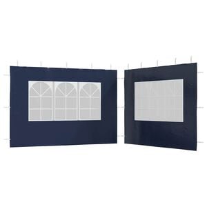 vidaXL Party Tent Sidewall 2 pcs with Window PE Blue