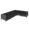 vidaXL 6 Piece Garden Lounge Set with Cushions Poly Rattan Dark Grey