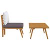 vidaXL 2 Piece Garden Lounge Set with Cushions Solid Acacia Wood
