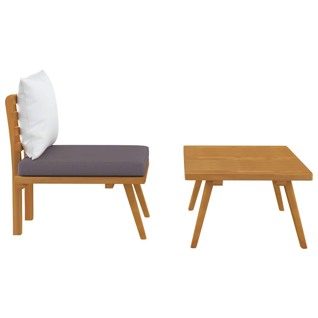 vidaXL 2 Piece Garden Lounge Set with Cushions Solid Acacia Wood,  vidaXL 2 Piece Garden Lounge Set with Cushions Solid Acacia Wood