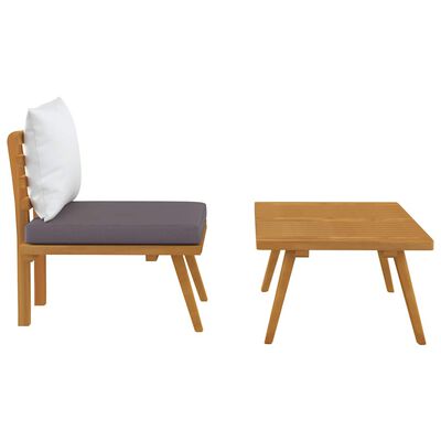 vidaXL 2 Piece Garden Lounge Set with Cushions Solid Acacia Wood,  vidaXL 2 Piece Garden Lounge Set with Cushions Solid Acacia Wood