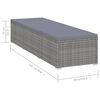 vidaXL Sun Lounger with Cushion Poly Rattan Grey