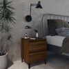 vidaXL Bed Cabinets with Metal Legs 2 pcs Brown Oak 40x35x50 cm