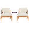 vidaXL Sun Lounger with 1 Armrest Cream White Solid Acacia Wood