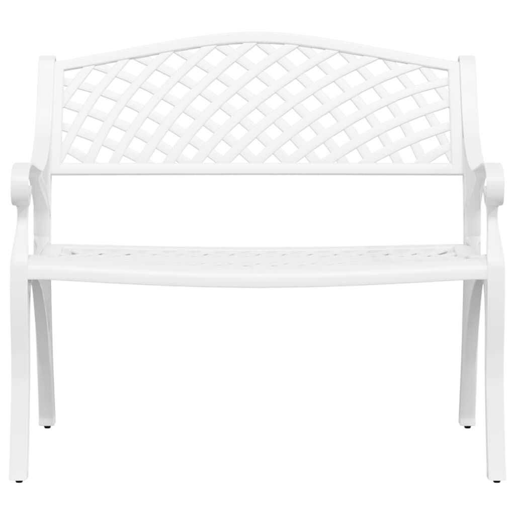 vidaXL Garden Bench 102 cm Cast Aluminium White