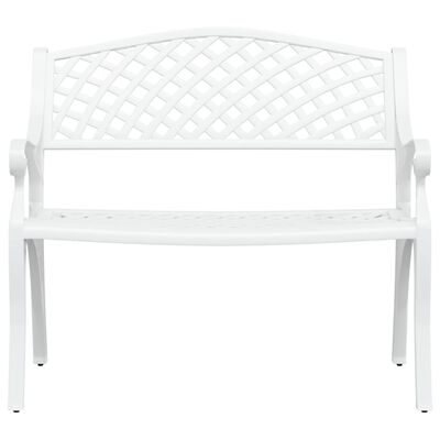 vidaXL Garden Bench 102 cm Cast Aluminium White, white vidaXL Garden Bench 102 cm Cast Aluminium White