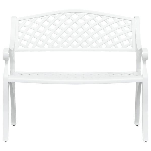 vidaXL Garden Bench 102 cm Cast Aluminium White