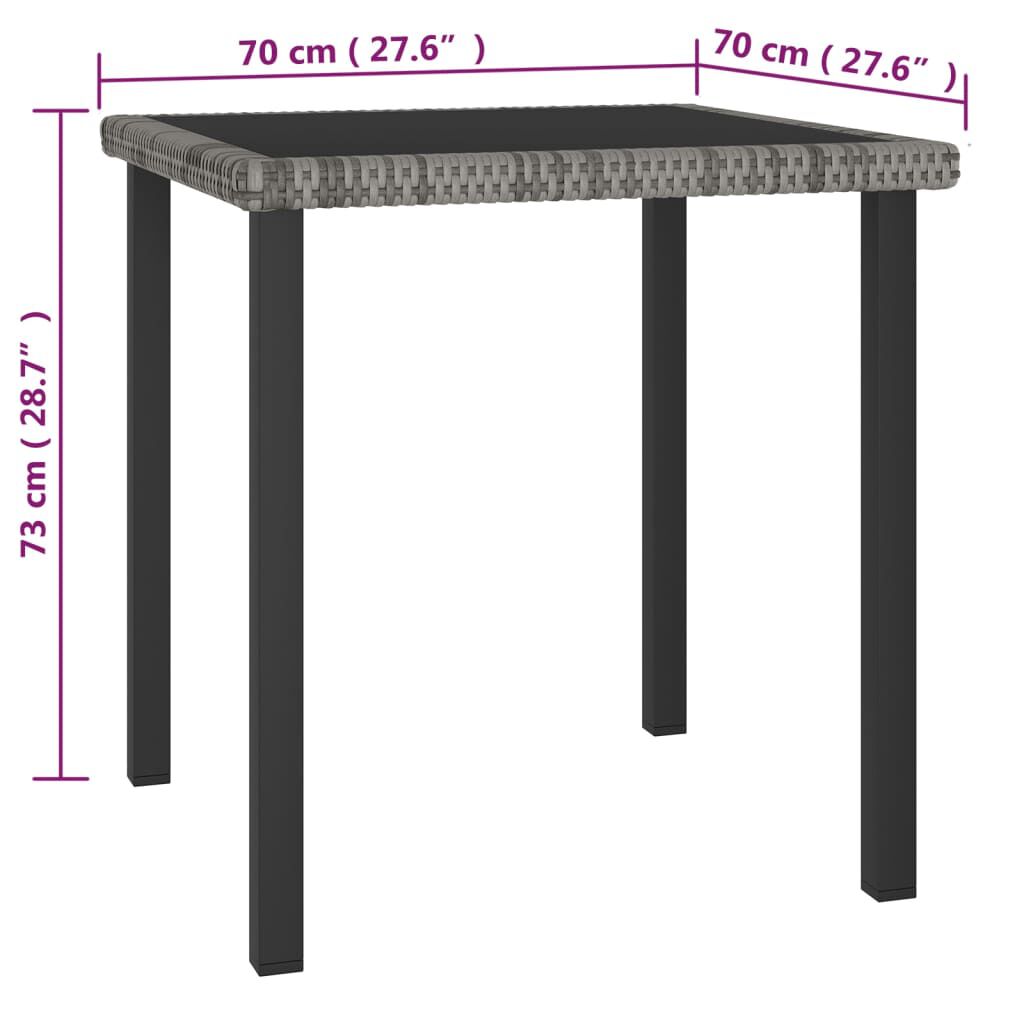 vidaXL 3 Piece Garden Dining Set Poly Rattan Grey