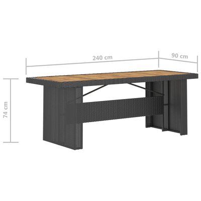 vidaXL 7 Piece Outdoor Dining Set with Cushions Poly Rattan Black, black and brown vidaXL 7 Piece Outdoor Dining Set with Cushions Poly Rattan Black