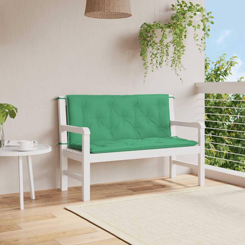 vidaXL Garden Bench Cushion Green 120x(50+50)x7cm Oxford Fabric