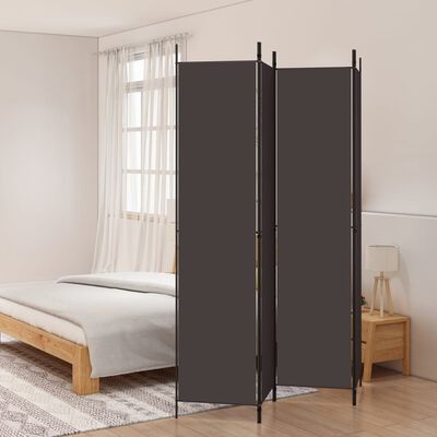 vidaXL 4-Panel Room Divider Brown 200x220 cm Fabric, brown vidaXL 4-Panel Room Divider Brown 200x220 cm Fabric