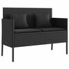 vidaXL Garden Bench with Cushions Black Poly Rattan