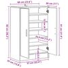 vidaXL Shoe Cabinet Black 60x35x92 cm Engineered Wood