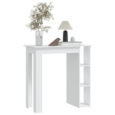 vidaXL Bar Table with Shelf White 102x50x103.5 cm Engineered Wood, white vidaXL Bar Table with Shelf White 102x50x103.5 cm Engineered Wood