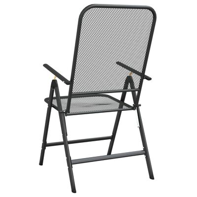vidaXL Folding Garden Chairs 4 pcs Expanded Metal Mesh Anthracite,  vidaXL Folding Garden Chairs 4 pcs Expanded Metal Mesh Anthracite