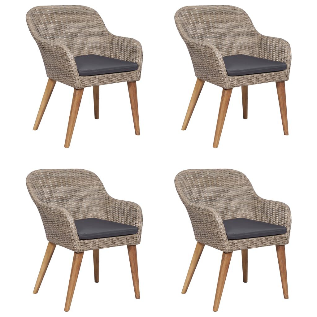 vidaXL 5 Piece Garden Dining Set Brown