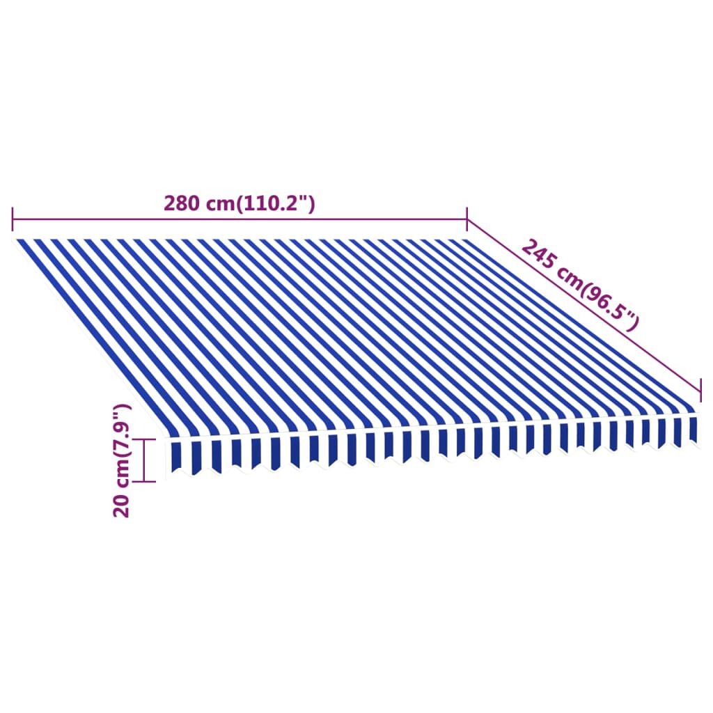 vidaXL Awning Top Sunshade Canvas Blue & White 300x250 cm
