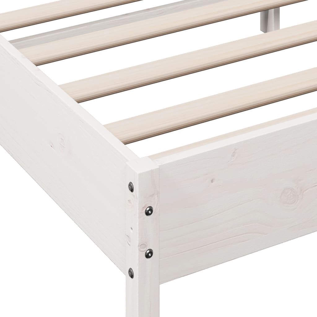 vidaXL Bed Frame without Mattress White 180x200 cm Super King Solid Wood Pine