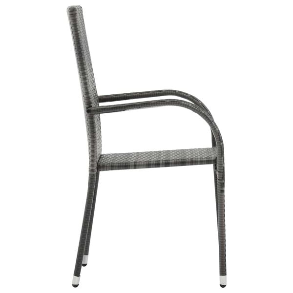 vidaXL Stackable Outdoor Chairs 4 pcs Grey Poly Rattan