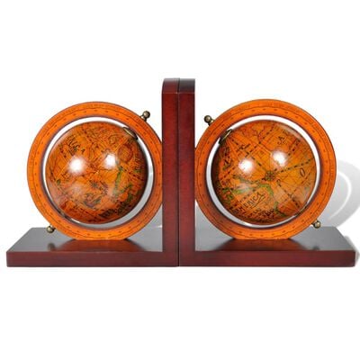 Bookstand World Map Globe Bookend Classic A Pair,  Bookstand World Map Globe Bookend Classic A Pair