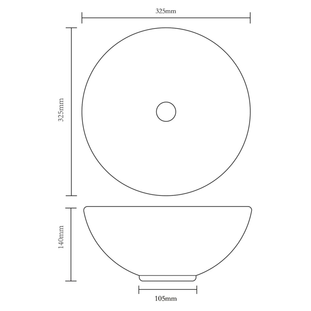 vidaXL Bathroom Basin with Mixer Tap Ceramic Round White
