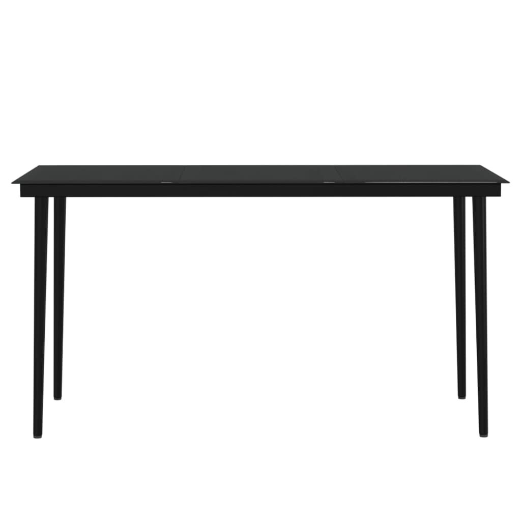 vidaXL 7 Piece Garden Dining Set with Cushions Black