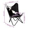 vidaXL Butterfly Chair Black and White Real Cowhide Leather